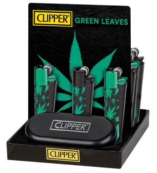 Clipper Fzg. LEAVES GREEN LARGE mit Metal Geschenkbox im 12er T-Dsp.